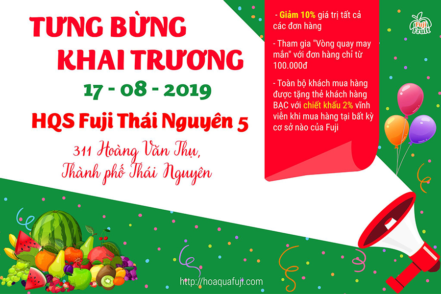 TƯNG BỪNG KHAI TRƯƠNG HQS FUJI THÁI NGUYÊN 5
