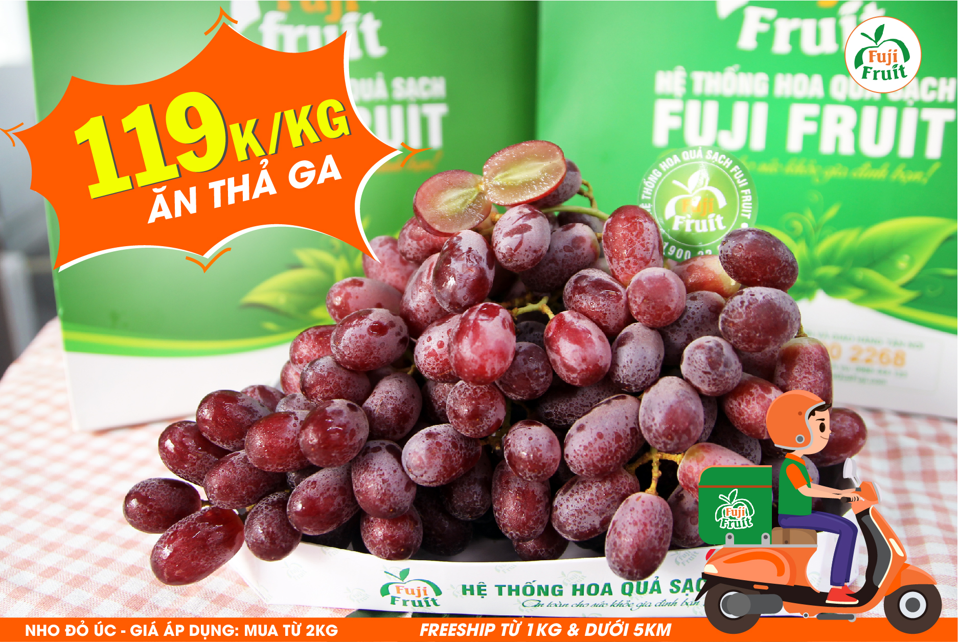 SIÊU ƯU ĐÃI NHO ĐỎ ÚC 119K