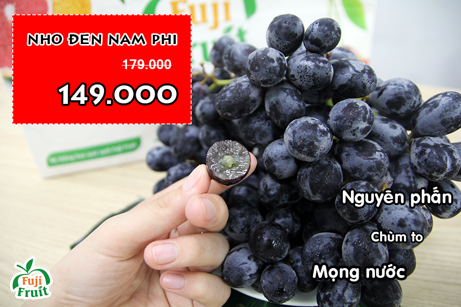 Mùa nho đến rồi, ăn thả ga thôi! Nho đen Nam Phi 149.000